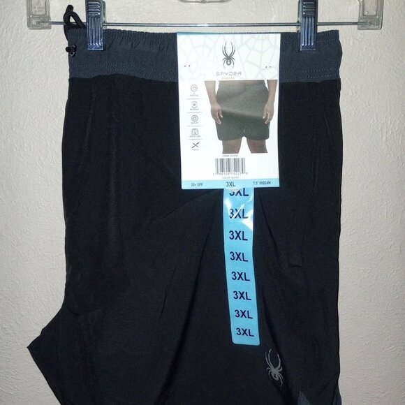 Spyder Men's Size 3XL (XXXL) Black Comfort Liner Shorts Swim Shorts Trunks NWT - Picture 2 of 4
